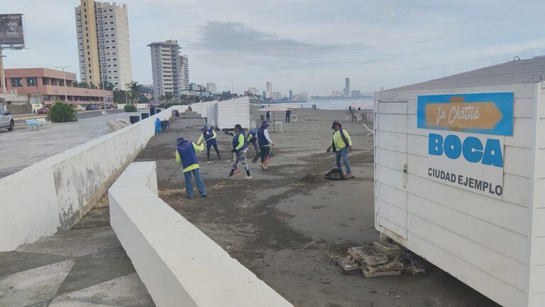 Trabajos de limpieza para retirar la palizada y otros objetos acumulados