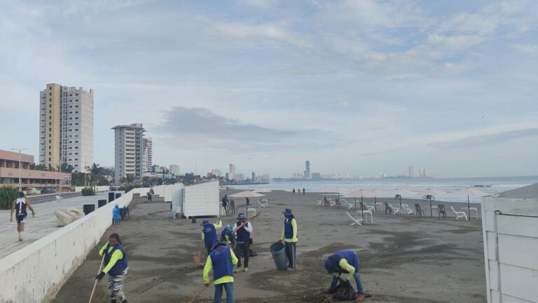 Trabajos de limpieza para retirar la palizada y otros objetos acumulados